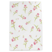 Waterverf roze rode rozen handschilderd medium cadeauzakje (Voorkant)