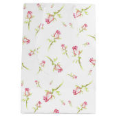 Waterverf roze rode rozen handschilderd medium cadeauzakje (Achterkant)