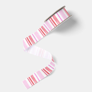 Waterverf Roze & Rode Strepen Grosgrain Lint