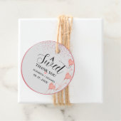 Waterverf roze & rood hart lief dank je feest bedankjes labels (In situ)