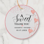 Waterverf roze & rood hart lief dank je feest bedankjes labels (Voorkant)