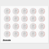 Waterverf roze & rood hart lief dank je feest ronde sticker (Vel)