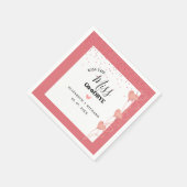 Waterverf roze & rood hart lief dank je feest servet (Hoek)