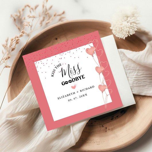 Waterverf roze & rood hart lief dank je feest servet