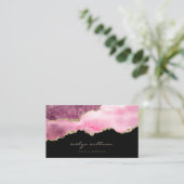 waterverf roze rood op zwart visitekaartje (Staand voorkant)