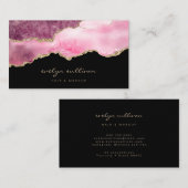 waterverf roze rood op zwart visitekaartje (Voorkant / Achterkant)