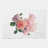 Waterverf Roze Rood Rozen Moderne Bloemen Sjabloon Theedoek (Horizontaal)