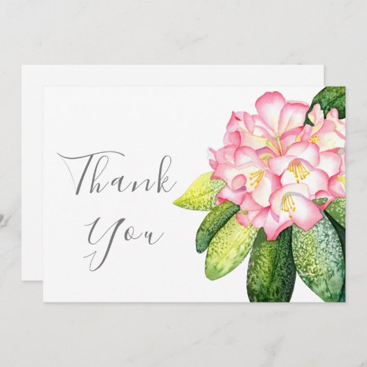 waterverf "Roze roodbruin" Bedankkaart (Voorkant / Achterkant)