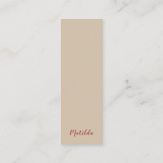 Waterverf  Roze Roos Bladwijzer Kaart Mini Visitekaartje (Achterkant)