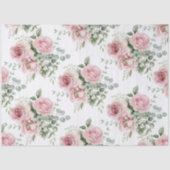 Waterverf Roze Roos Decoupage  Tissuepapier (Voorkant)