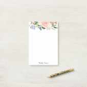 Waterverf Roze Roos Lente Bloemen Post-it® Notes (Op bureau)