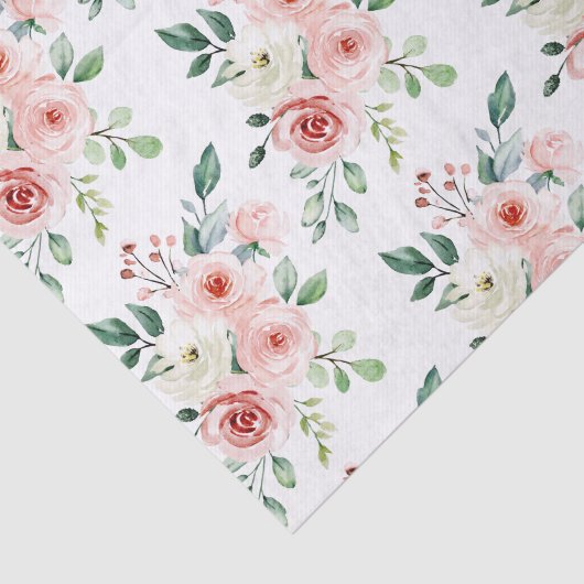 Waterverf Roze Roos Tissuepapier  (Detail)