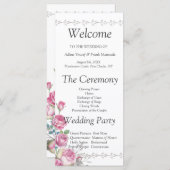 Waterverf Roze Roos Trouwprogramma (Voorkant / Achterkant)