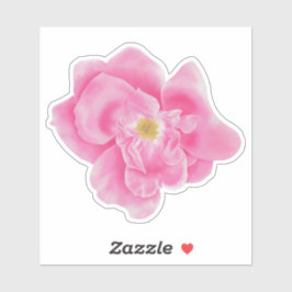 Waterverf Roze Rose Bloemen Botanische Sticker