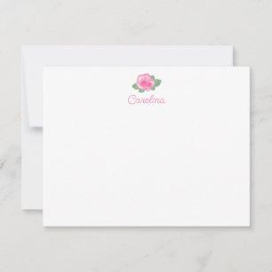 Waterverf Roze Rose Bloemen Stationery Meisjes Notitiekaartje