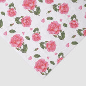 Waterverf Roze Rose Botanische illustratie Tissuepapier (Detail)