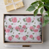 Waterverf Roze Rose Botanische illustratie Tissuepapier (Geschenk)