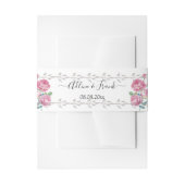 Waterverf Roze Rose Bruiloft Uitnodigingen Wikkel (Voorkant Voorbeeld)