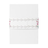 Waterverf Roze Rose Bruiloft Uitnodigingen Wikkel (Achterkant Voorbeeld)