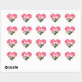 Waterverf Roze Rose Floral Illustration Love Hart Sticker (Vel)
