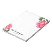 Waterverf Roze Rose Floral Illustration Wedding Notitieblok (Linkerzijde)