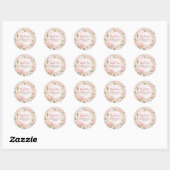 Waterverf Roze Rose Gold Glitter Dank je Ronde Sticker (Vel)