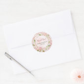 Waterverf Roze Rose Gold Glitter Dank je Ronde Sticker (Envelop)