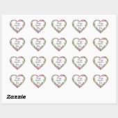 Waterverf Roze Rose Heart Happy Moederdag Hart Sticker (Vel)