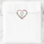 Waterverf Roze Rose Heart Happy Moederdag Hart Sticker (Tas)