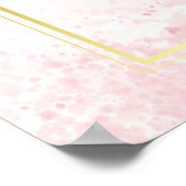 Waterverf Roze Rose Moslim Islamitisch Bruiloft Po Poster (Hoek)