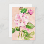 Waterverf Roze Rose Notecards Bedankkaart (Voorkant / Achterkant)