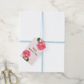Waterverf Roze Rose Polka Dot Valentijnsdag Cadeaulabel (Met Touw)