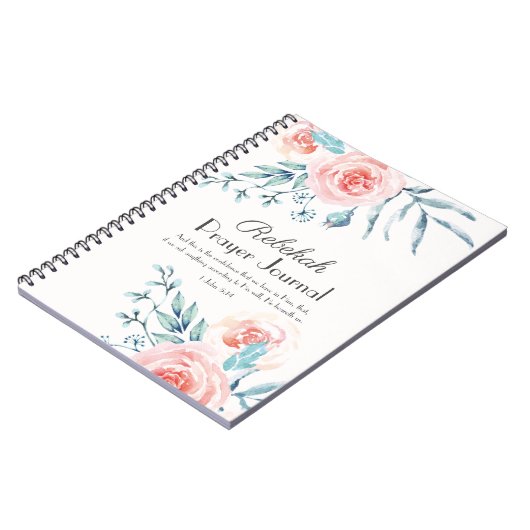Waterverf Roze Rose Prayer Journal Notitieboek (Linkerzijde)