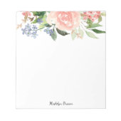 Waterverf Roze Rose Spring Floral Notitieblok (Voorkant)
