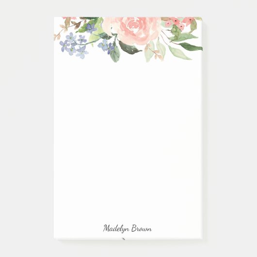 Waterverf Roze Rose Spring Floral Post-it® Notes (Voorkant)
