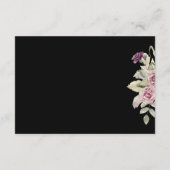 Waterverf roze rose zwarte jurk bruiloft RSVP Informatiekaartje (Achterkant)