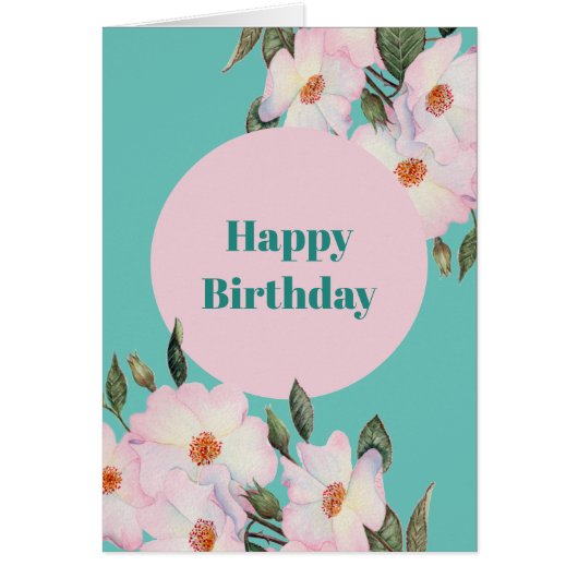 Waterverf Roze Roses Ballerina Botanische Mond (Voorkant)