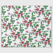 Waterverf roze Roses magenta roze bloemig Cadeaupapier (Vlak)