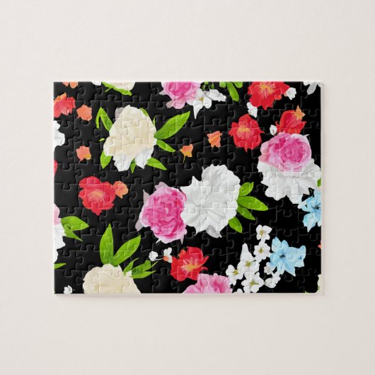 Waterverf Roze Rosesi Floral Legpuzzel (Horizontaal)
