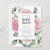 Waterverf Roze Roze Bloem Elegant Vrijgezellenfees Kaart (Voorkant)