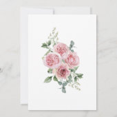 Waterverf Roze Roze Bloem Elegant Vrijgezellenfees Kaart (Achterkant)