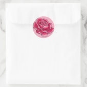 Waterverf Roze roze bloem Ronde Sticker (Tas)