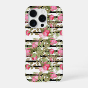 Waterverf roze roze bloemen bloemen romantische pr iPhone 16 pro hoesje