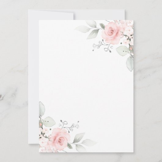 Waterverf Roze Roze Girl Invitation BLANK Kaart (Voorkant)