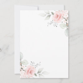 Waterverf Roze Roze Girl Invitation BLANK Kaart