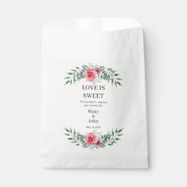 Waterverf Roze Roze Greenery Foliage Bedankzakje