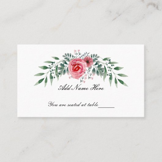 Waterverf Roze Roze Greenery Foliage Plaatskaartje (Voorkant)