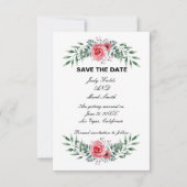 Waterverf Roze Roze Greenery Foliage Save The Date (Voorkant)