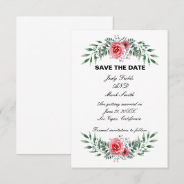 Waterverf Roze Roze Greenery Foliage Save The Date