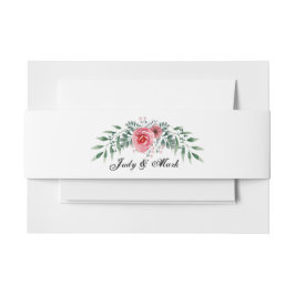 Waterverf Roze Roze Greenery Foliage Uitnodigingen Wikkel